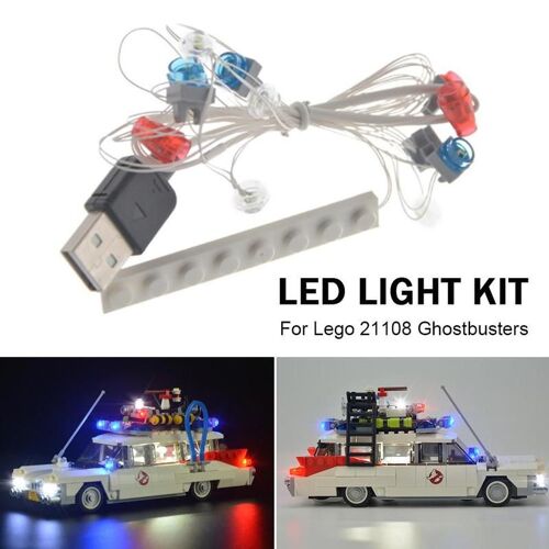 Led Allument Kit Pour 21108 Ghostbusters Ecto-1 Comprend Pas La Voiture Briques Ensemble Alimentation Usb Compatible Avec Pour F0l7