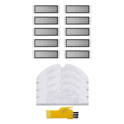 Ensemble de 2 pièces d'aspirateur: 1 ensemble d'accessoires, chiffon de vadrouille et 1 ensemble de brosse principale, brosse latérale noire, filtre HEPA