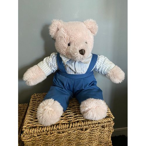 Ours peluche vintage salopette déco collector