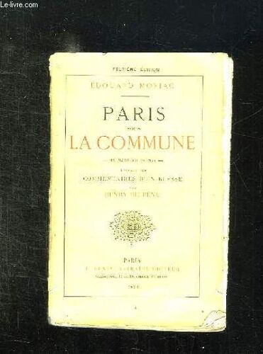 Paris Sous La Commune. 18 Mars Au 28 Mai. 2em Edition.