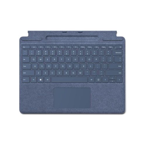Microsoft Clavier Signature pour Surface Pro - Clavier - avec pavé tactile, accéléromètre, plateau de rangement et de chargement du Surface Slim Pen 2 - AZERTY - Français - saphir - pour Surface...