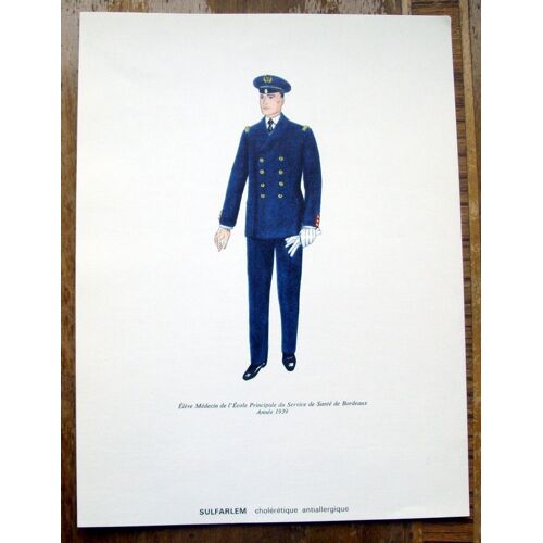 Uniformes Du Service De Sante N°21 Elève -Médecin De La Marine 1939