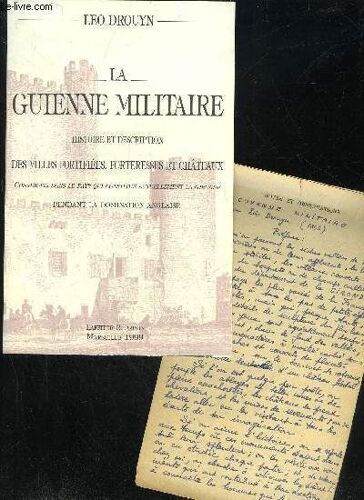 La Guienne Militaire - Bon De Souscription Accompagne D'un Petit Glossaire Des Mots Techniques