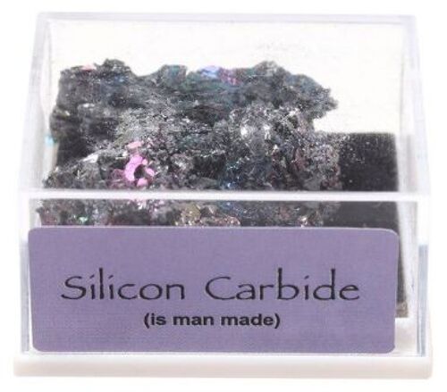 Silicon Carbide Minéraux De Collection 2 Pierres Précieuses D'energie Naturelle Non Polie + Boite Cadeau Vitrine Offerte Carbure De Silicium - 2 Pierres - Boite 4 Cm X 3,5 Cm - Neuf