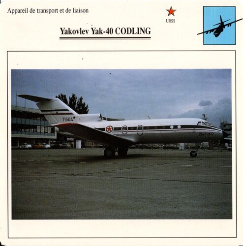 Fiche Avion Yakovlev Yak-40 Codling