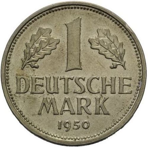 Pièce 1 Deutsche Mark Allemagne - 1950 J