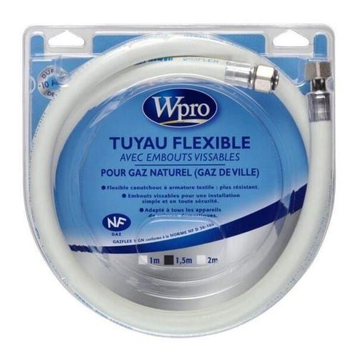 Tuyau gaz naturel 1,50m 10ans tnc150 pour Table de cuisson Wpro