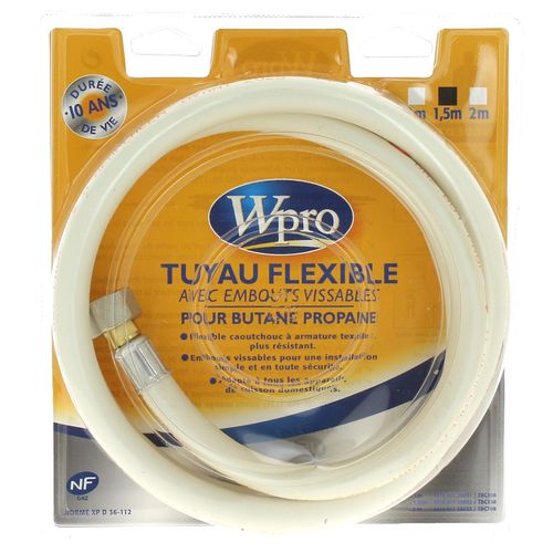 Tuyau butane 1,5m a vis 10 ans tbc158 pour Table de cuisson Hoover