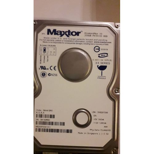 Disque dur interne 3,5" Maxtor Diamond Max PATA 133 200 Go
