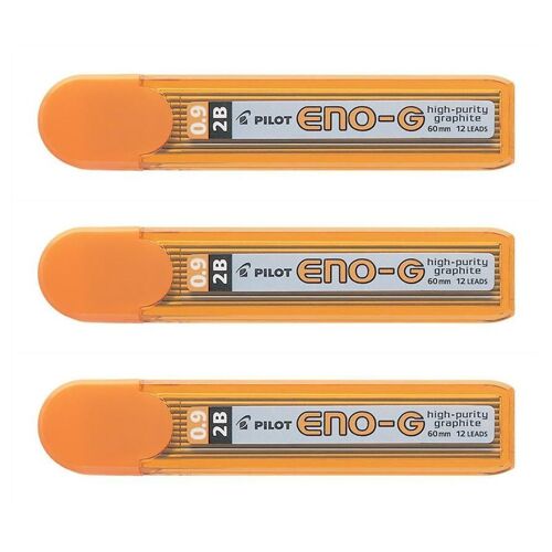 Pilot Lot De 3 Etuis De 12 Mines Qualité Très Résistante Eno G 0,9 Mm 2b