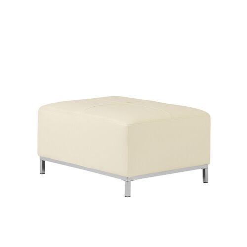 Pouf en cuir beige OSLO