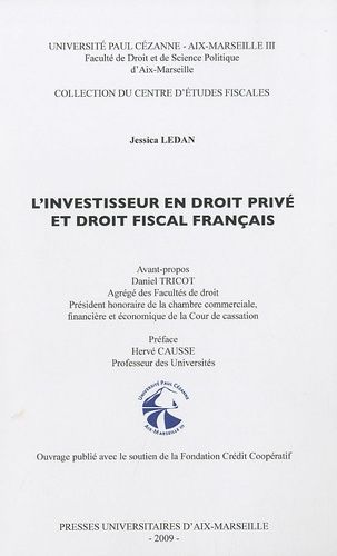 L'investisseur En Droit Privé Et Droit Fiscal Français