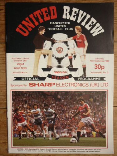 Programme Match Football Manchester United /  Luton Town 1983