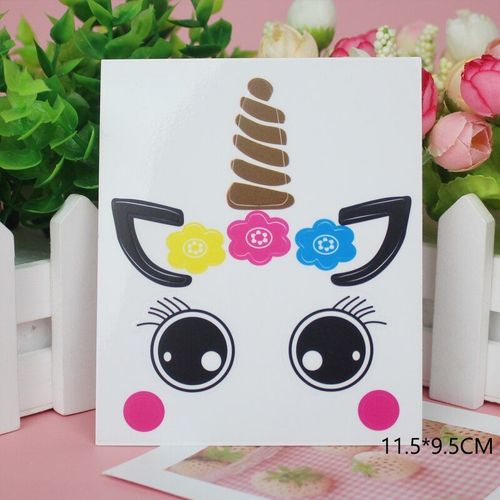 11.5X9.5CM 4 - Autocollant de ballons transparents à faire soi-même, décorations de fête d'anniversaire et de mariage, lettre licorne espagnole, DIY bricolage