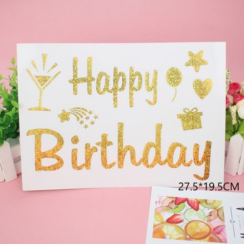 27.5X19.5CM 3 - Autocollant de ballons transparents à faire soi-même, décorations de fête d'anniversaire et de mariage, lettre licorne espagnole, DIY bricolage