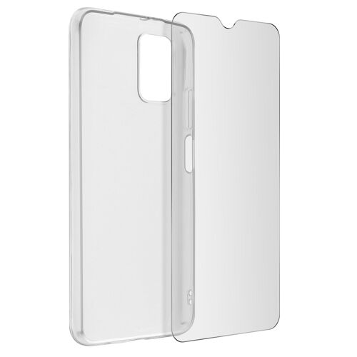 Coque Xiaomi Poco M3 Souple Film Verre Trempé Dureté 9H transparent