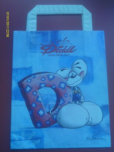 Sac Sachet Diddl Bleu 18x22 Appuyé À Un D