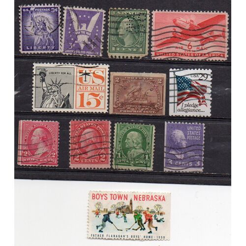 U.S.A- Lot De 12 Timbres Oblitérés- Divers