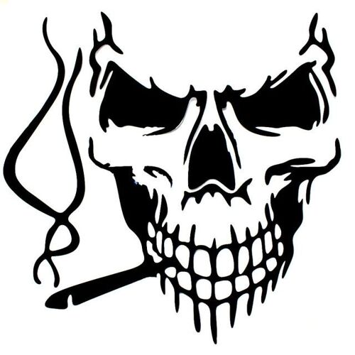 Black S1 Pièces Réfléchissant Fumer Crâne Drôle Voiture Autocollants Voiture Capot Fenêtre Autocollant Décoratif Crâne Décalcomanie Pour La Décoration De Voiture