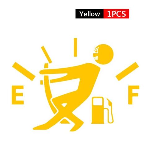 Yellowdrôle Jauge De Gaz Jauge De Carburant Autocollant Autocollant Imperméable À L'eau Gratter Voiture Autocollant Réservoir Autocollant Réfléchissant Vinyle Voiture Autocollant