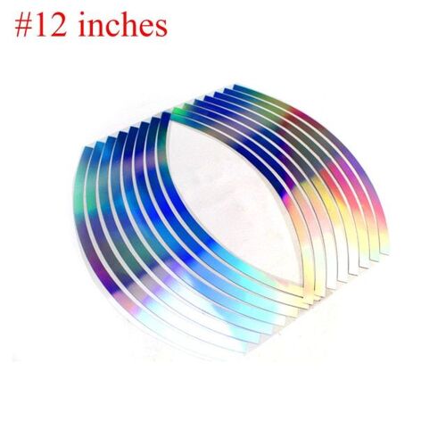 12 Inches 1 Ensemble 16 Bandes Roue Autocollant Réfléchissant Jante Rayure Bande Vélo Moto Voiture Ajustement Pour 10-18 Pouces Pneu Voiture Accessoires