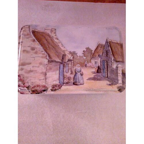 Boîte Métal Vide À Collectionner "Ancien Village Et Ses Personnages"