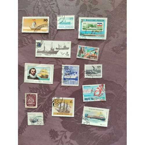 Timbre Monde Thème Bateaux
