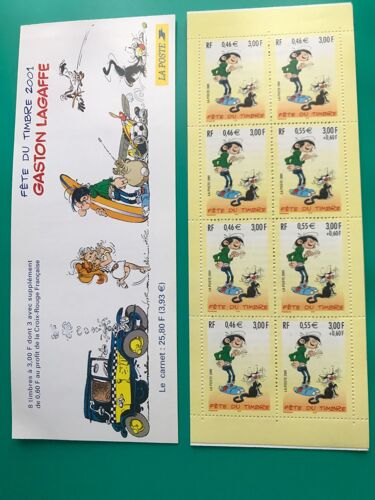 Bloc Carnet De 8 Timbres Dont 3 Avec Supplément Au Profit De La Croix Rouge Française - Fête Du Timbre Année 2001- Gaston Lagaffe - Gomme Intacte