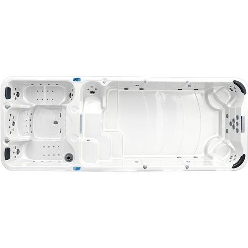 Spa de nage Miami - Acrylique Blanc - Habillage Gris