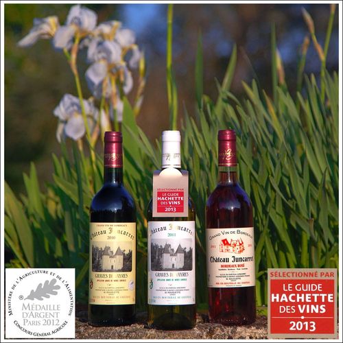 Chateau Juncarret - Graves De Vayres + Bordeaux - 3 Bouteilles Vin Rouge Blanc Rose