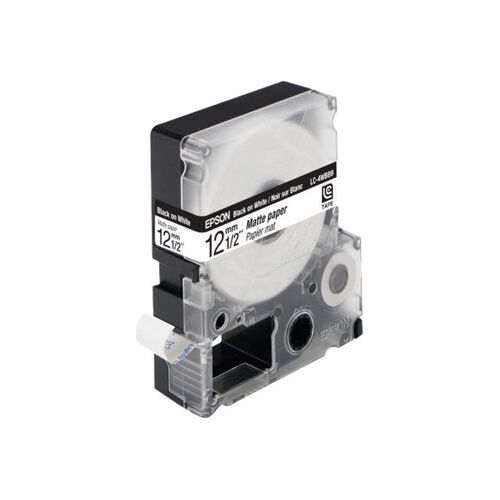Epson LC-4WBB9 - Bande matte - noir sur blanc - Rouleau (1,2 cm x 9 m) 1 rouleau(x) - pour LabelWorks LW-1000P, LW-300, LW-300L, LW-400, LW-400L, LW-400VP, LW-600P, LW-700, LW-900P