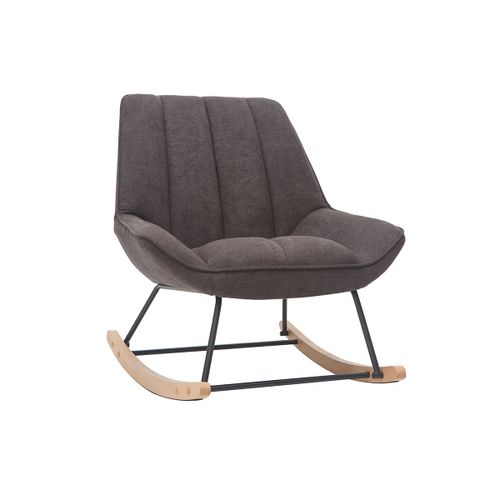 Rocking Chair Design En Tissu Effet Velours Gris Fonc? Billie