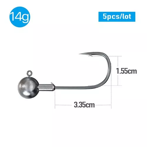 Jh-14 - Lot De 5 Hameçons De Pêche, Leurre Souple