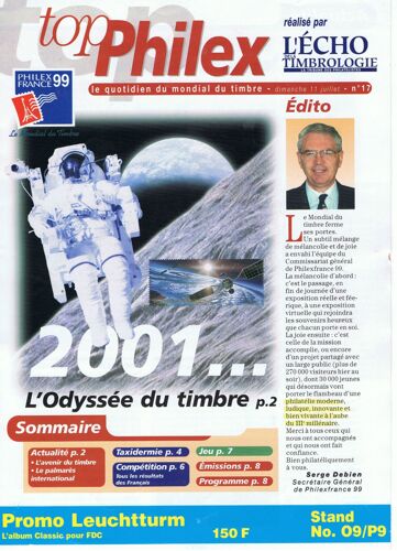 Revue Quotidien Du Mondial Du Timbre N 17 11 07 1999 Philex France 99 2001 L Odyssee Du Timbre