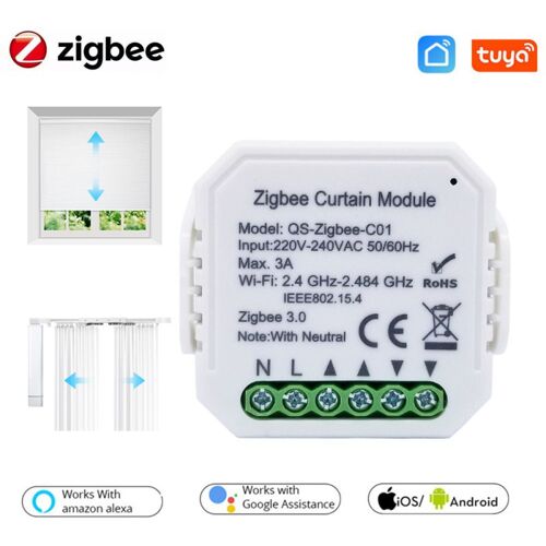 Module de commutateur intelligent pour rideaux, application de contrôle à distance automatique, volet roulant, minuterie RF + WIFI, Google Home, Alexa Echo
