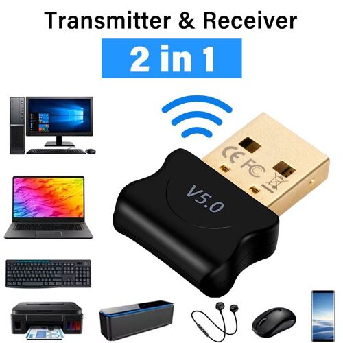 Adaptateur Compatible Bluetooth 5.0, transmetteur USB pour PC, récepteur d'ordinateur portable, écouteurs, adaptateur USB pour ordinateur portable
