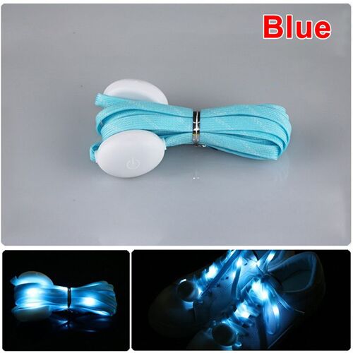 Lacets Lumineux Pour Chaussures De Sport, 1 Paire, Cordons De Chaussures Lumineux, Ronds, Flash, Piles Non Incluses