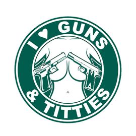 Autocollant De Voiture En Pvc Imperméable, 13cm X 13cm, Autocollant De Personnalité I Love Guns And Titters, Accessoires De Fenêtre De Voiture, Couverture En Vinyle