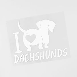 Autocollant De Voiture En Vinyle, Autocollant De Voiture De Personnalité Intéressant Amusant I Love, Animal, Noir/Argent