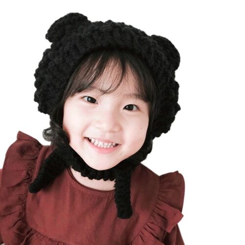 Chapeau Chaud En Laine Tricoté Pour Bébé De 1 À 12 Ans, Avec Bretelles, Pour Fille Et Garçon, Collection Automne Et Hiver