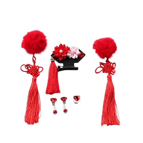 Pince À Cheveux Pour Filles, Accessoires Pour Cheveux, Noeud Chinois, Boule De Gland, Drapeau, Coffret Cadeau 