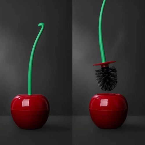 Ensemble de brosses et de supports de toilette en Silicone en forme de cerise, ensemble de brosses et de supports de toilette pour Wc rouge, accessoires de salle de bains