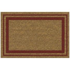 Tapis Coco Naturel Bordures Rouge 40x60cm