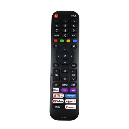 Télécommande de remplacement téléviseur VU Hisense, EN2A30, EN2N30H, EN2Q30H, EN2B30H, EN2G30H, 55A7300F, 55A7500F, EN2A30, EN2P30H, EN2K30P ""Nipseyteko""
