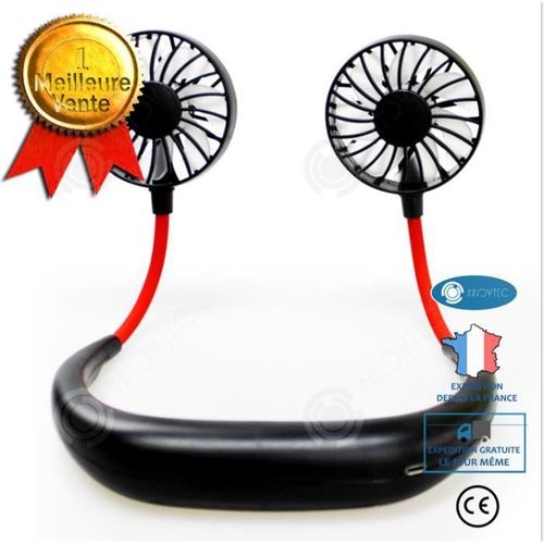 INN® Mini Ventilateur Portable Usb Rechargeable - Noir Et Rouge