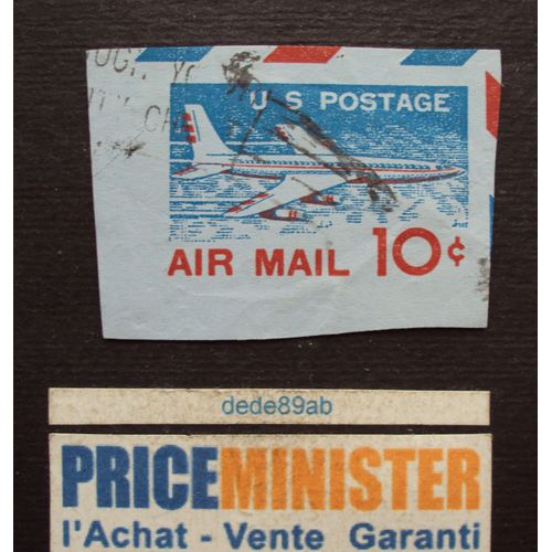 Etats-Unis.. 10c Air Mail. Timbre Avion U.S. Postage Découpé Sur Enveloppe . Oblitéré.
