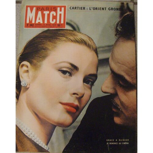 Paris-Match N° 362 - 17/03/1956 - Cartier : L'orient Gronde - Grace A Rainier Je Renonce Au Cinema - Roknia Le Desespoir Des Français D'algerie - Drapeau Fellagha - Mystere Picasso - ...