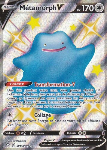 Carte Pokemon - Métamorph V - Sv118/Sv122 - Ultra-Rare En Full Art - Épée Et Bouclier 4,5 - Destinées Radieuses