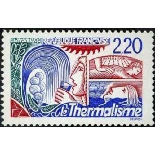 Timbre France 1988 Oblitéré - Le Thermalisme - 2.20 Yt2556
