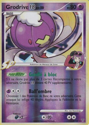 Carte Pokemon - Grodrive Fb - 3/147 - Holo Reverse - Platine Vainqueurs Supremes -